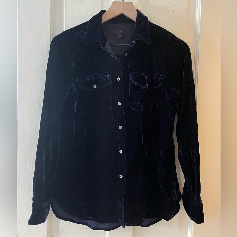 JCrew womens velvet blouse